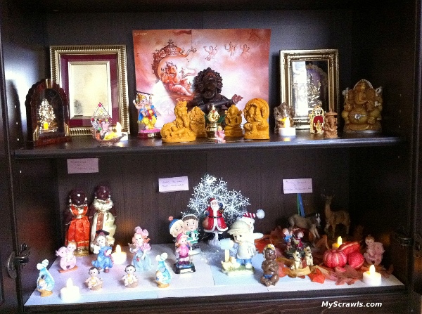 navarathri kolu (in our pooja cabinet)