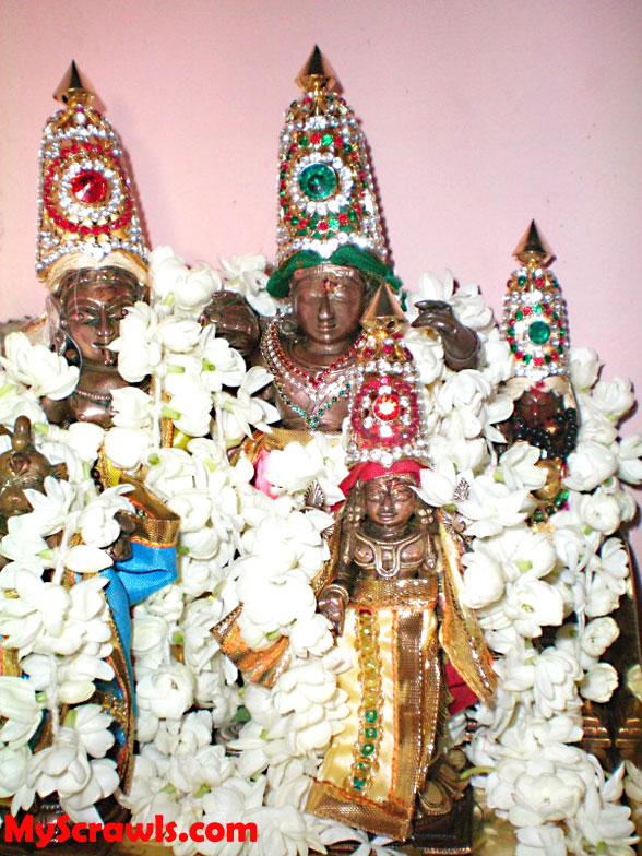 Rama , Lakshmana & Sita devi with Lord Srinivasa (in front)