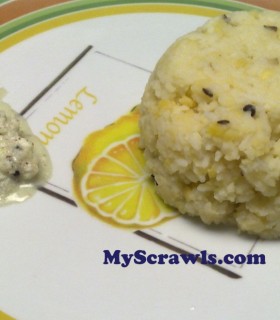 Ven pongal with coconut chutney