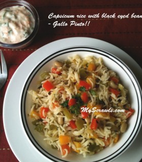 Bell pepper rice with balck eyed beans ? Gallo Pinto