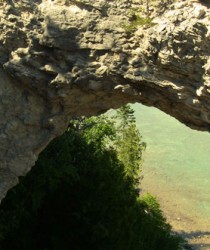 Arch Shaped rock at Mackinac island