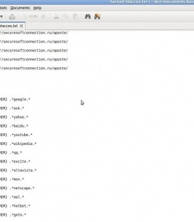 Hacked htaccess file shot1